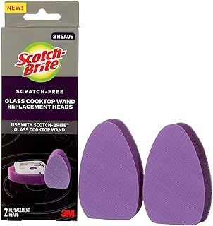 Scotch-Brite Glass Cooktop Wand Replacement Heads, Cleans With Just Water, Tackle Burnt-On Messes, 2 Replacement Heads