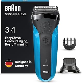 Braun Series 3 Shave & Style 30bt - Afeitadora Eléctrica Para Barba (tecnología Wet & Dry), Color, Negro Y Azul