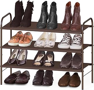 Simple Houseware 3-Tier Shoe Rack Storage Organizer, Bronze