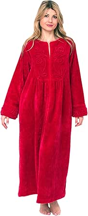 Bath &amp; Robes Women&#39;s Chenille Full Length 100% Cotton Robe