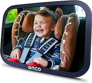 Onco Espejo Coche Bebé Asiento Trasero - 100% a Prueba de Roturas, Espejo Retrovisor Bebé Coche, Ajuste Universal, Espejos...