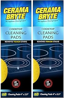 (2 Pack) Cerama Bryte Ceramic Cooktop Cleaning Pads, Total 20 Pads