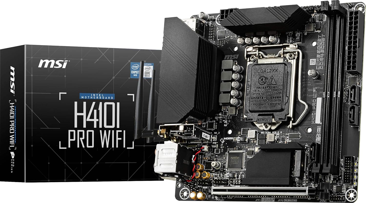 MSI H410I PRO WiFi ProSeries Motherboard (Mini-ITX, 10th Gen Intel Core, LGA 1200 Socket, DDR4, M.2 Slot, USB 3.2 Gen 1, 2.5G LAN, HDMI/DP, WiFi)