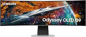 SAMSUNG 49&#34; Odyssey OLED G9 (G95SC) Series Curved Smart Gaming Monitor, 240Hz, 0.03ms, G-Sync Compatible, Dual QHD, Neo Quantum Processor Pro, LS49CG954SNXZA, 2023