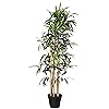 Amazon Basics Artificial Fake Bamboo Plant with Plastic Planter Pot, 39.4", Green