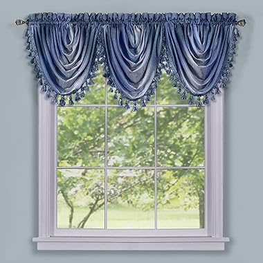 Achim Home Decor - Cortinas de Ventana con Cenefa de Cascada Suave, 46 Pulgadas de Ancho, 40 Pulgadas de Largo, Color Degrada