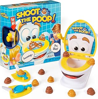 Brybelly The Original Shoot The Poop - Funny Family Game - Fast and Frenzied Flushing Poop Game with Fun Sounds for Kids (...