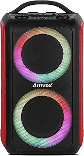 Amvox Caixa de Som Amplificada ACA 600 Bagvox Red - 600W RMS, Bluetooth, Equalizador, USB, Bateria Recarregável