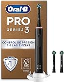 Oral-B Pro 3 3000 Cepillo de Dientes Eléctrico con Mango Recargable y 3 Cabezales, Diseñado por Braun, Regalos Originales para Mujer y Hombre - Negro