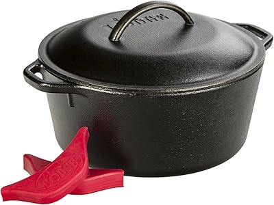 Lodge, Horno estilo holándes con azas, Negro, 4.7 litros