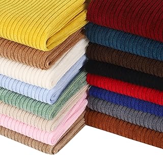 16 Pieces Wale Corduroy Fabric Solid Plain Thick DIY Sewing Crafts Materials Stretch Corduroy Fabric for Coat Shirt Dress ...