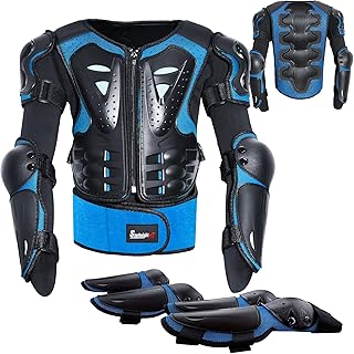 StarknightMT Kids Motorcycle Armor Suit Dirt Bike Gear Riding Protective Chest Spine Back Protector Shoulder Arm Elbow Kne...