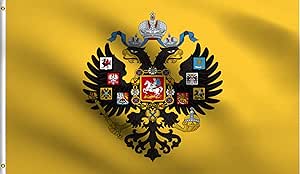 DMSE Imperial Russia WWI Royal Russian Flag 3X5 Ft Foot 100% Polyester 100D Flag UV Resistant (3&#39; X 5&#39; Ft Foot)