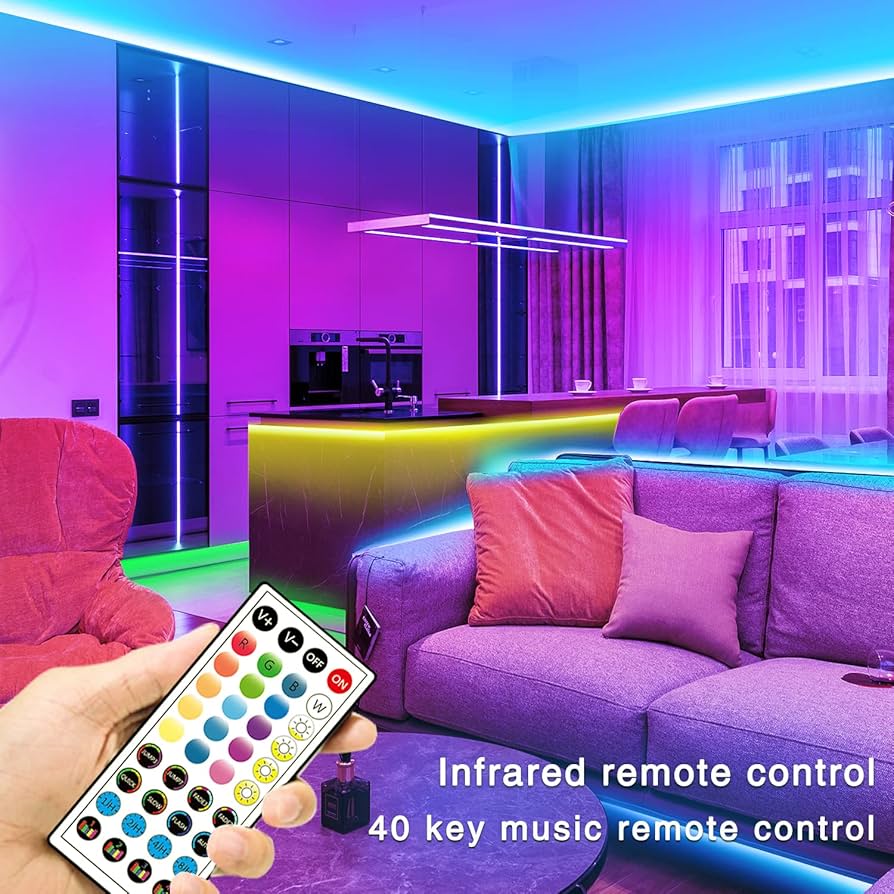 Amazon.com: segrass 5050 RGB LED Strip Lights 65.6ft,APP Control ...