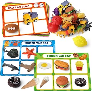 Coogam Sorting Toy for Toddlers, Animals Dinosaurs Fruits Vehicles Foods Fishes Balls Farm Playset, Fine Motor Montessori ...