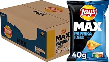 Lay's Max Chips Paprika, Doos 20 stuks x 40 g