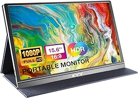 KYY Portable Monitor 15.6inch 1080P FHD USB-C, HDMI Computer Display HDR IPS Gaming Monitor w/Premium Smart Cover &...