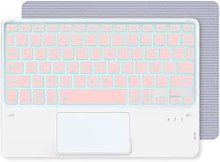 CACOE Clavier avec Pavé Tactile, Clavier sans Fil Bluetooth 10 Pouces, [AZERTY Français] Clavier avec 7 Couleurs Illuminée...