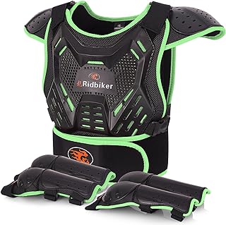 Kids Dirt Bike Gear Motorcycle Armor, Kids Chest Protector Motocross Motorcycle Protective Gear Body Armor Vest Knee Guard...