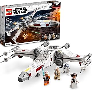 LEGO Star Wars Luke Skywalker's X-Wing Fighter 75301 Building Toy Set - Princess Leia Minifigure, R2-D2 Droid Figure, Jedi...