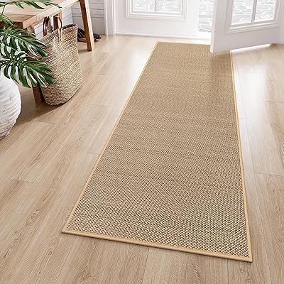 Lahome Farmhouse - Alfombra de pasillo de cocina de 2 x 6 pulgadas, antideslizante, para entrada, interior, lavable, para pasillo, alfombra neutra de 6 pies, tapete de cocina para entrada de piso,