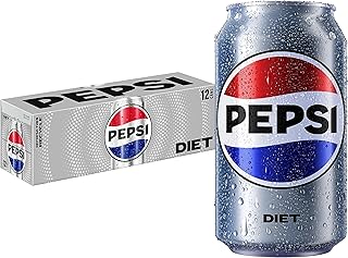 Diet Pepsi Cola Soda, 12 Fl Oz Cans (Pack of 12)