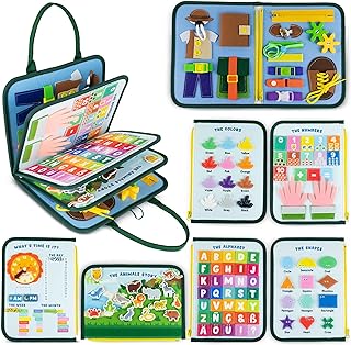 BONNYCO Busy Board Montessori de Fieltro Maletin Paneles Sensoriales Montessori Tablero Montessori Juguetes Educativos Mot...