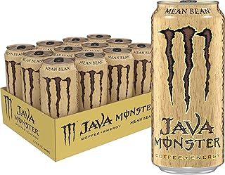 Monster Energy Java Monster Mean Bean, Coffee + Energy Drink, 15 Ounce (Pack of 12)