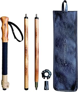 FOREST PILOT Trekking Poles- 1-pc Pack - Adjustable Hiking or Walking Stick –Strong, Natural Beech Wood - Quick Adjust Fli...