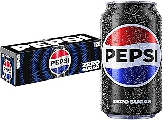 Pepsi Zero Sugar Cola Soda, 12 Fl Oz Cans (Pack of 12)