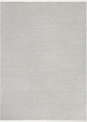 Town & Country Luxe Tretta - Alfombra de área de Diamantes contemporáneos con Textura Alta y Baja, Gris, 9 pies 2 x 12 pies 5 Pulgadas