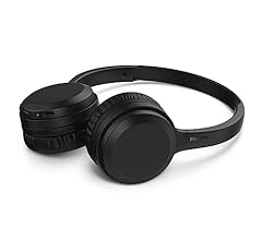 Headphone Philips bluetooth on-ear com microfone e energia para 15 horas na cor preto TAH1108BK/55