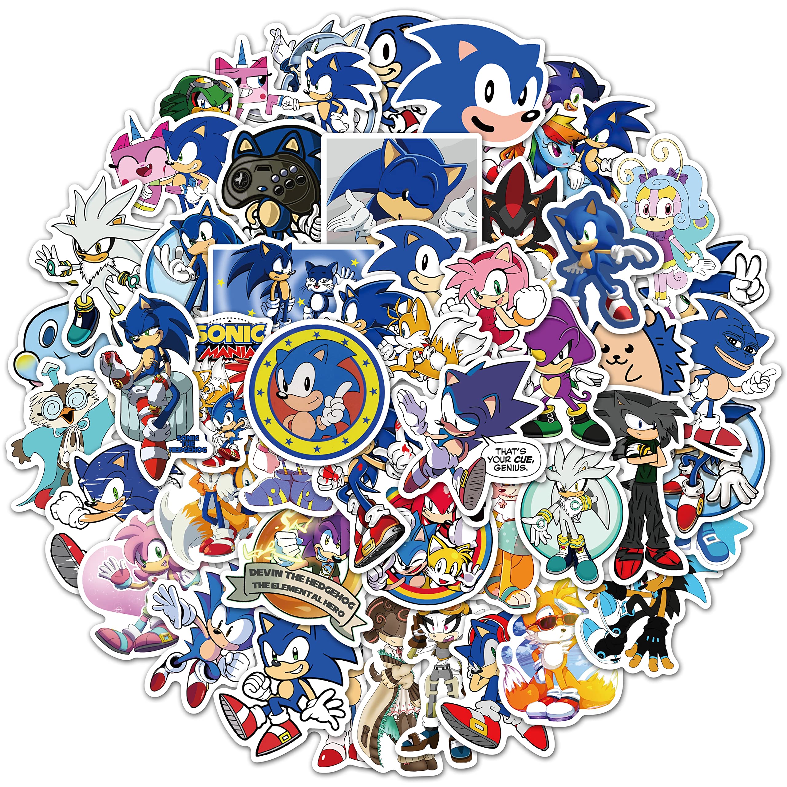 Amazon.com: UWKDEK 50pcs Cute Sonic Stickers for Water Bottles ...