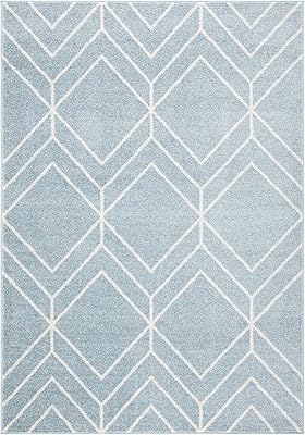 Safavieh Adirondack Collection ADR241M - Alfombra geométrica Moderna Que no se desprende de Entrada, salón, vestíbulo, Dormitorio, 1,2 x 1,2 m, Color Azul y Marfil