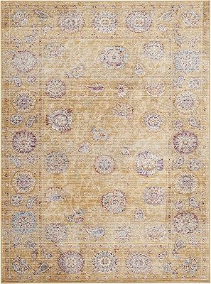 Safavieh, Alfombra Clásica Boho desgastada Sevilla Collection, SEV812E-4, Dorado/Multicolor, 121.92 cm x 152.4 cm