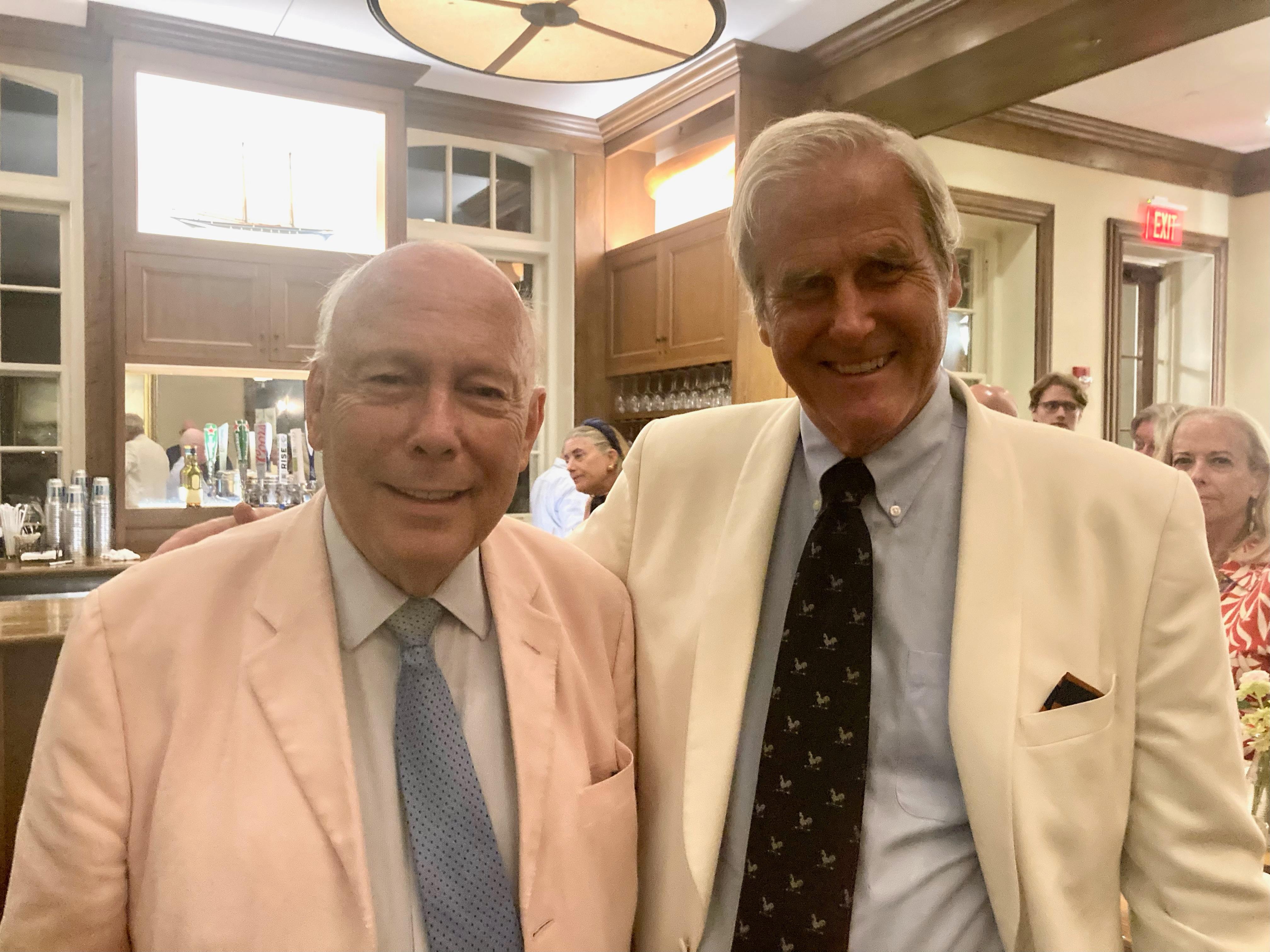 Julian Fellowes in Newport Rhode Island while filming The Gilded Age season 2 airing in September 2023. Julian won an Oscar for Gosford Park.  Writer Producer. The Gilded Age and Downton Abbey. Lord Fellowes is in the House of Lords in the UK .