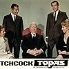 Alfred Hitchcock, John Forsythe, Claude Jade, Dany Robin, and Frederick Stafford in Topaz (1969)