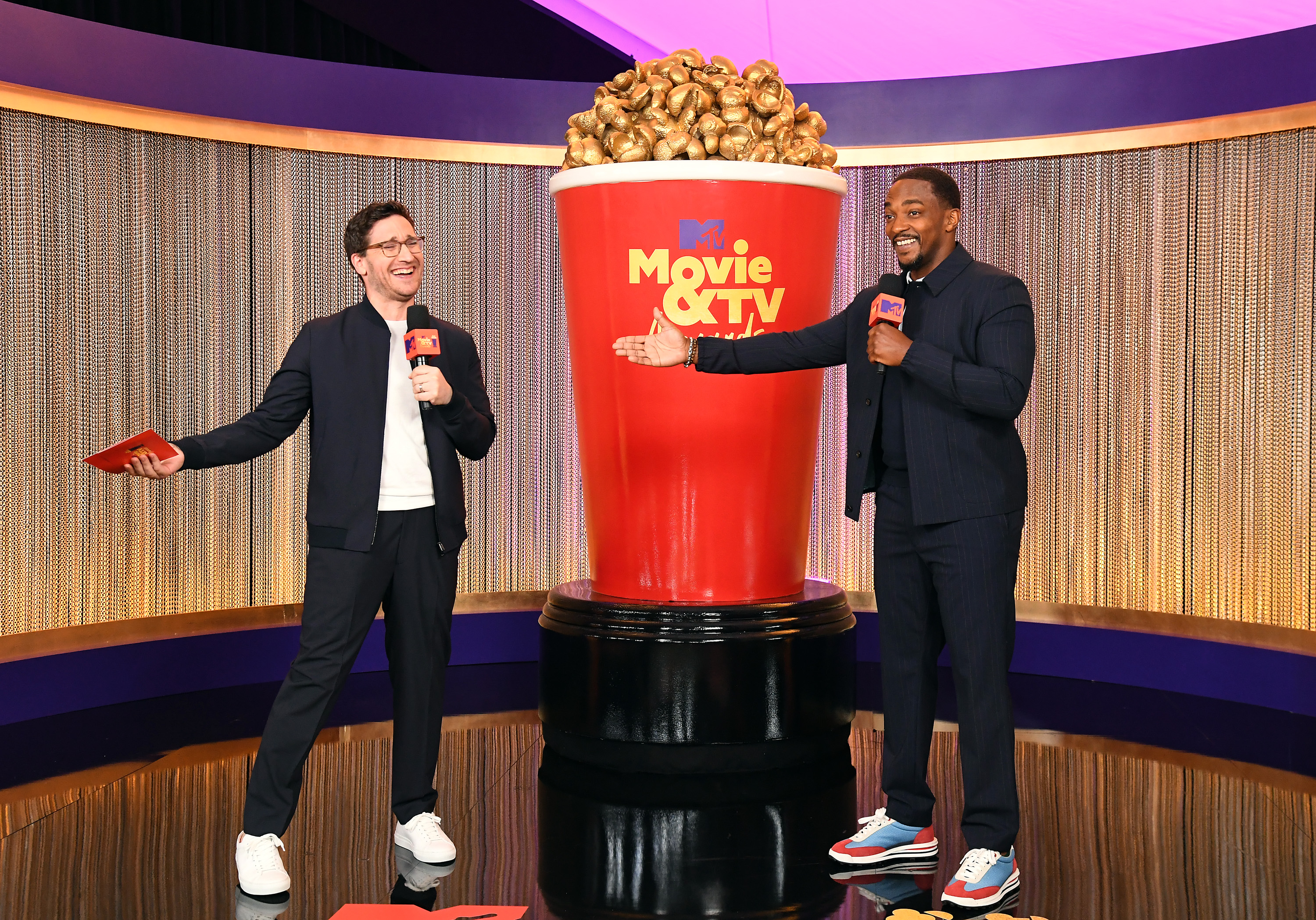 Anthony Mackie and Josh Horowitz at an event for 2021 MTV Movie & TV Awards (2021)