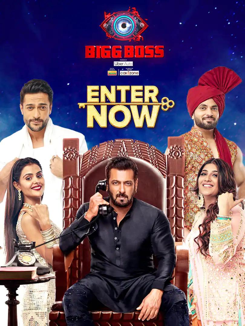 Salman Khan, Nimrit Ahluwalia, Shiv Thakare, Shaleen Bhanot, and Priyanka Chahar Choudhary in Bigg Boss S16: Grand Premiere (2022)