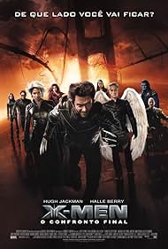 Famke Janssen, Halle Berry, Kelsey Grammer, Anna Paquin, Patrick Stewart, Ben Foster, James Marsden, Shawn Ashmore, Hugh Jackman, and Elliot Page in X-Men: O Confronto Final (2006)