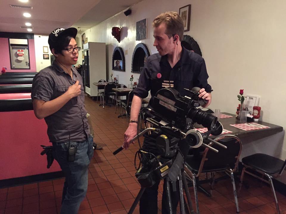 Robert Tiemstra & Evan Yee on the set of My Daddy's Watch (2017)