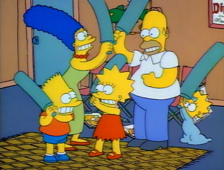 Julie Kavner, Nancy Cartwright, Dan Castellaneta, and Yeardley Smith in The Simpsons (1989)