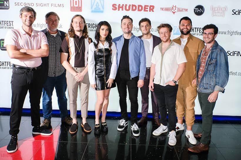 Cody Boccia, Ehad Berisha, Erik Bloomquist, Giselle Torres, Cory Asinofsky, and Adam Weppler at an event for She Came from the Woods (2022)