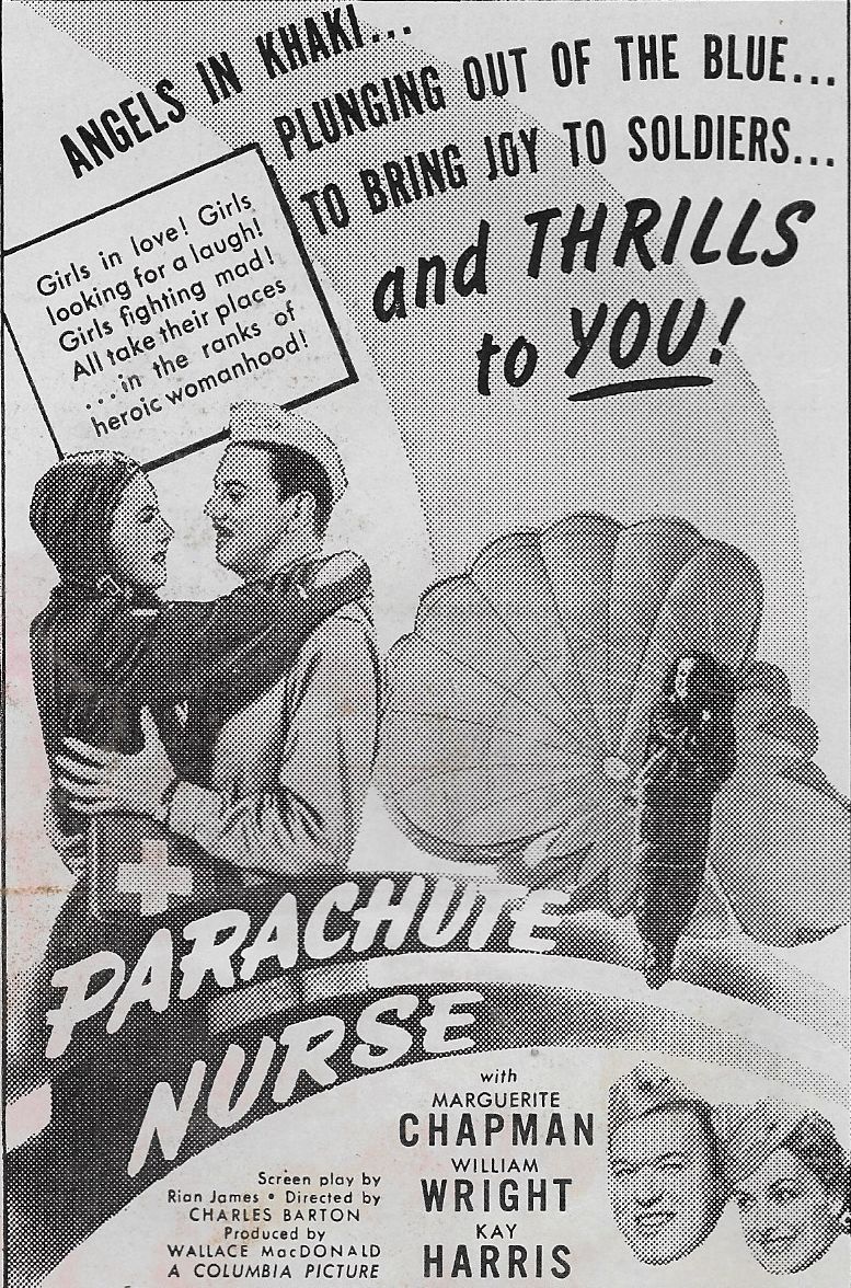 Marguerite Chapman, Kay Harris, Frank Sully, and William Wright in Parachute Nurse (1942)