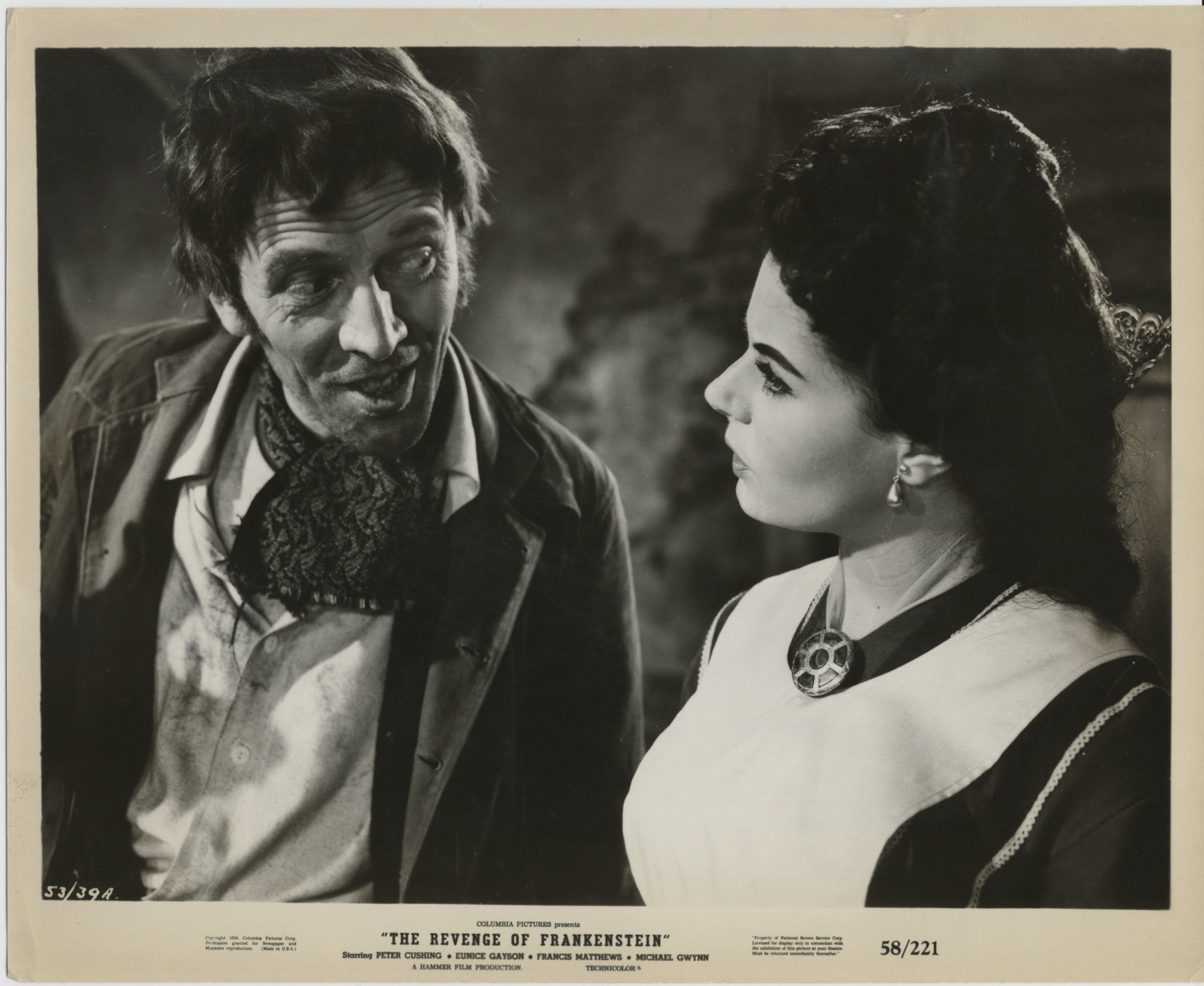 Eunice Gayson and Richard Wordsworth in The Revenge of Frankenstein (1958)