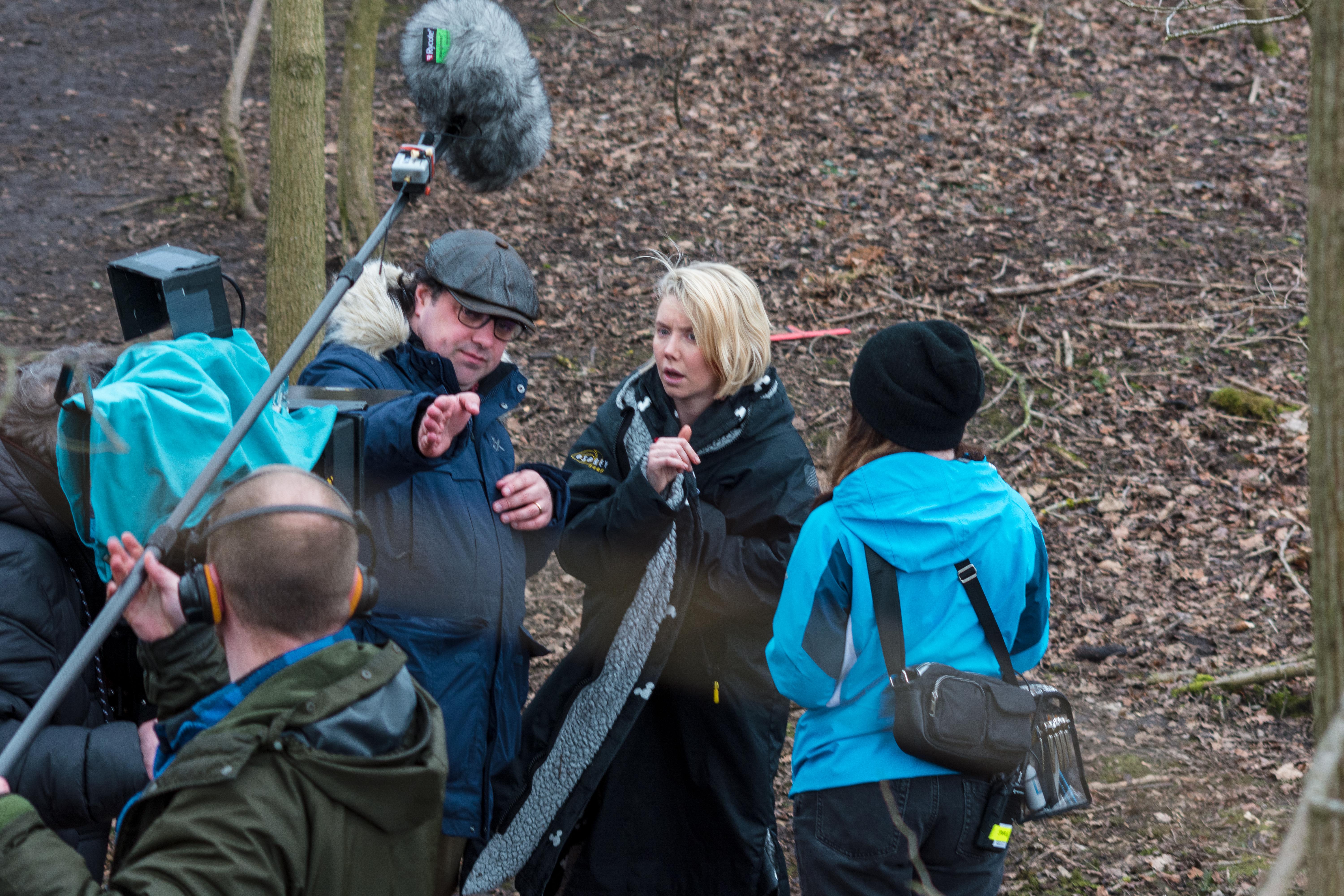 Ryan Hendrick and Lauren Lyle filming Mercy Falls.