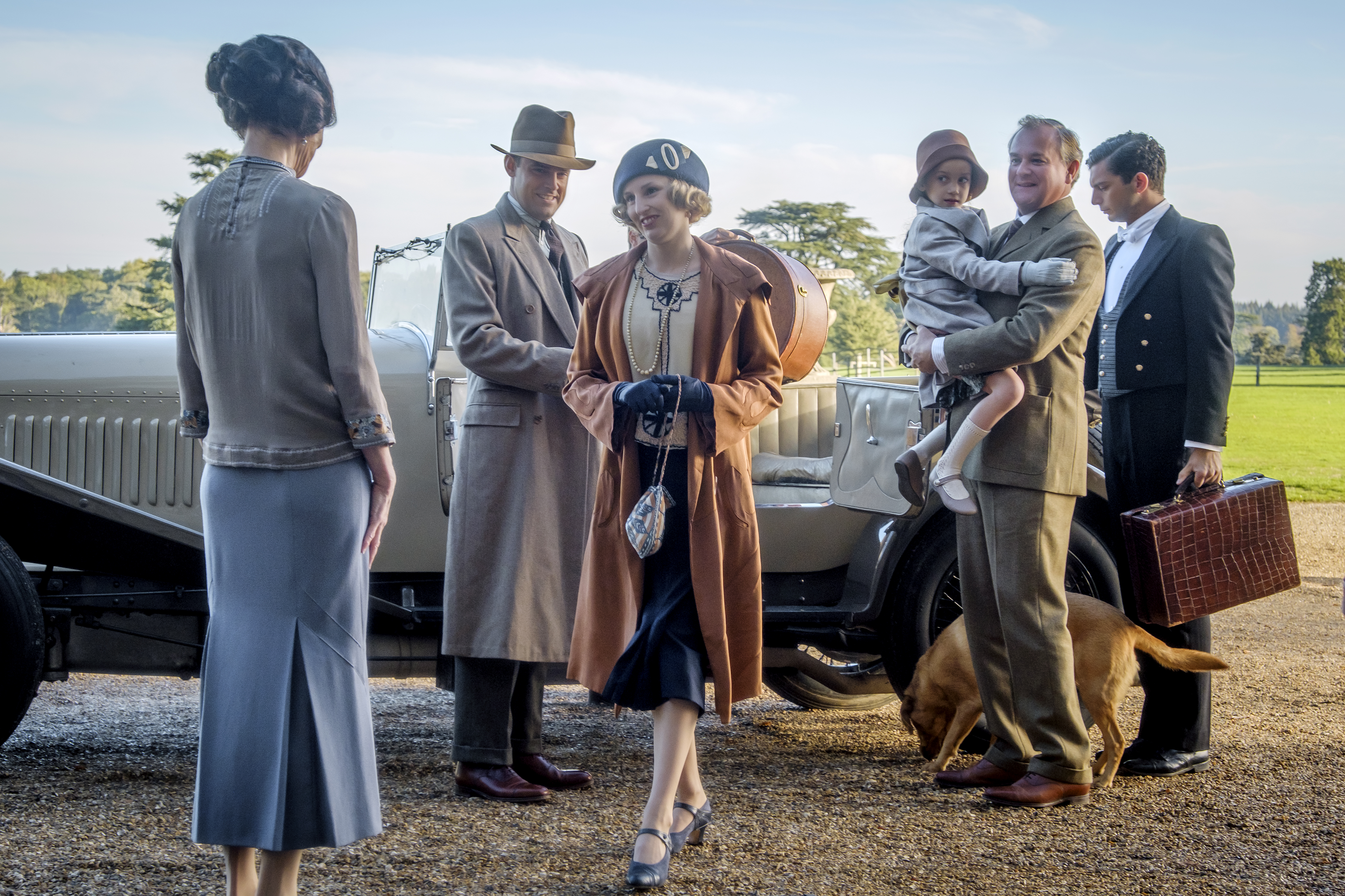 Elizabeth McGovern, Hugh Bonneville, Harry Hadden-Paton, and Laura Carmichael in Downton Abbey (2019)