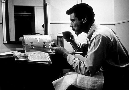 Efrem Zimbalist, Jr. in his dressing room on the Warner Bros. lot during a break from filming  "77 Sunset Strip," January 30, 1961.