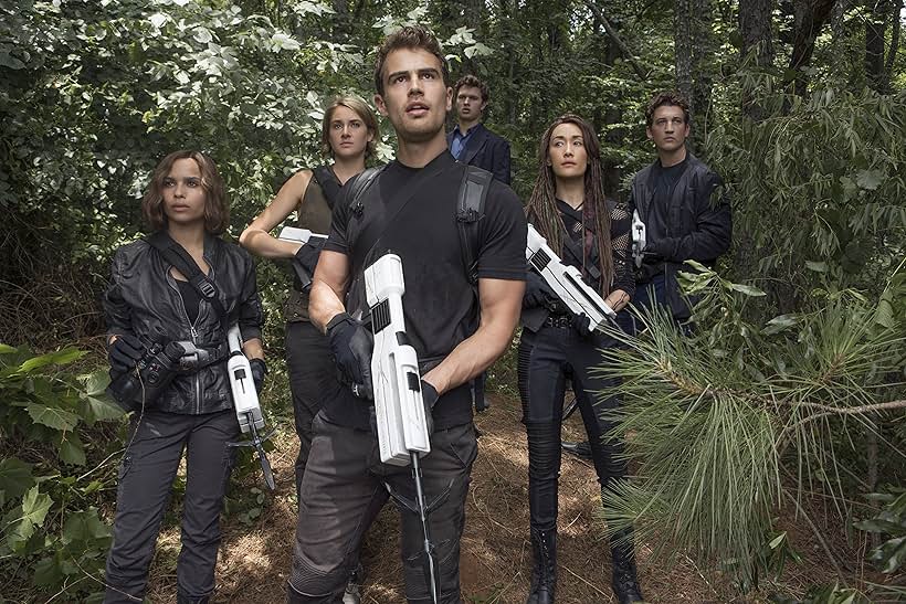 Maggie Q, Shailene Woodley, Miles Teller, Zoë Kravitz, Theo James, and Ansel Elgort in Allegiant (2016)