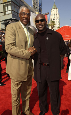 Evander Holyfield and Julius Erving